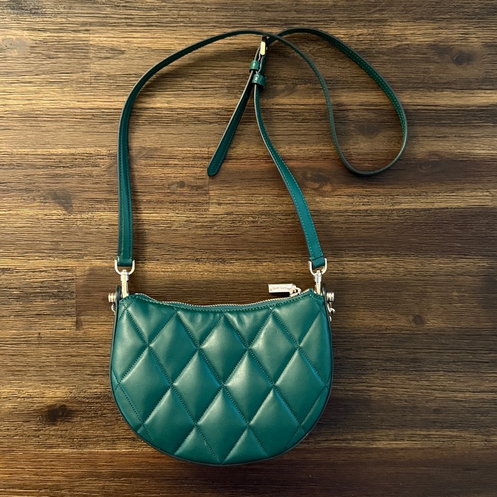 Kate Spade Carey Green Smooth Quilted Leather Zip Top Crossbody Bag NWOT - Picture 8 of 13